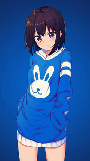Изображения худи с аниме-девушкой — Милая аниме девушка Обои