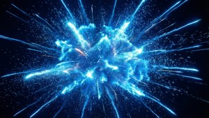 Абстрактный неоновый синий взрыв света — Неоновый синий Обои