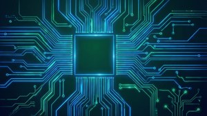 Светящаяся неоновая синяя печатная плата — Неоновая синяя эстетика Обои