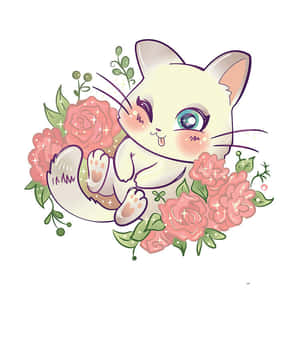 Картинки аниме-кота — Мультяшный кот гиф Обои