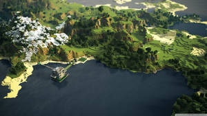 Minecraft Океанский Лесной Пейзаж обои