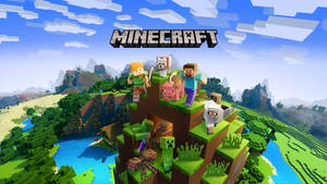 Персонажи Minecraft на фоне города — Майнкрафт Обои