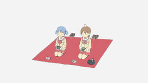 Пикник Мио и Юко из Nichijou — Аниме ноутбук Обои