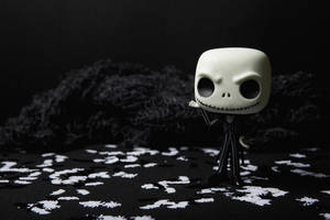 Обои «Кошмар перед Рождеством» с куклой Funko Pop Джека Скеллингтона.