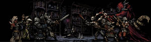Обои HD для двух мониторов: Некромант против героев в Darkest Dungeon — 3840x1080 Обои