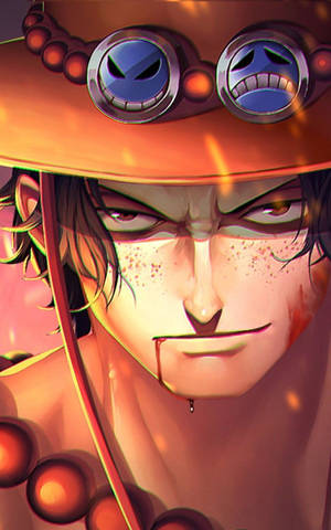 Мобильные обои с Портгасом Д. Эйсом из One Piece в кровавом стиле — Lenovo Tab Обои
