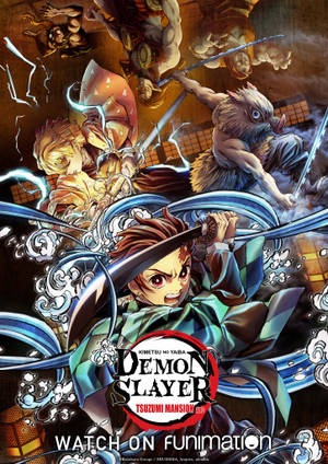 Обои с постером Demon Slayer в сверхъестественном стиле — OnePlus Pad 3 Pro Обои