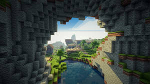 Minecraft великие пещеры стены лес HD обои