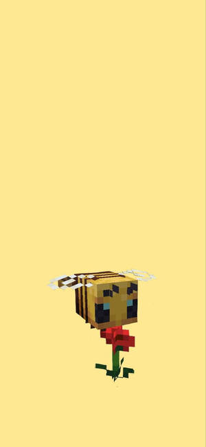 Обои с пчелой из Minecraft и цветком — iPhone Air Обои