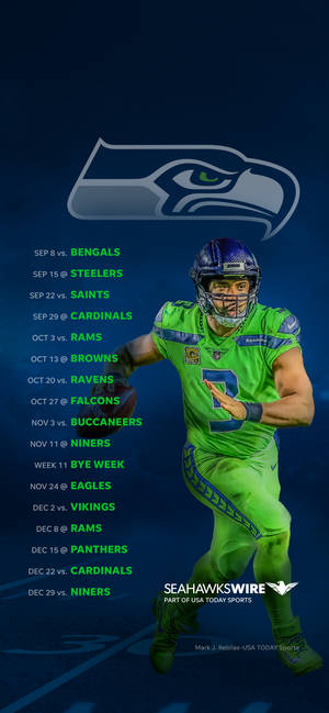 Обои с расписанием Seattle Seahawks — iPhone 16 Pro Max Обои