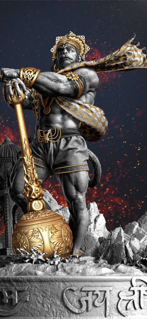 Realistic 3D Hanuman Art — iPhone 14 Pro Max Обои
