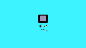 Минималистичный арт-обои с синим Game Boy Color