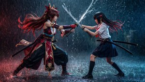 Экшен-обои с Рюко и Сацуки из Kill la Kill — Аниме пара гиф Обои