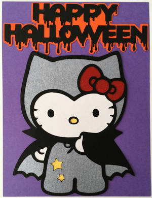 Обои с серой летучей мышью Hello Kitty на Хэллоуин — Hello Kitty Хэллоуин Обои