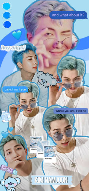 Синий Bts Rm Милый — iPhone 17 Обои