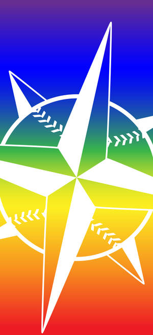Обои с радужным логотипом Seattle Mariners — iPhone 18 Pro Max Обои