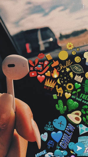 Обои Airpod и смешанные эмодзи в стиле VSCO — Дневное время Обои