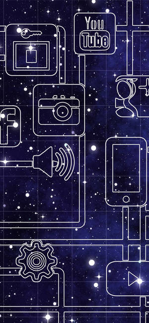 Социальные медиа геометрические линии — iPhone Xs Max Обои