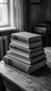 Винтажная стопка книг в серой эстетике — Серый эстетика Обои