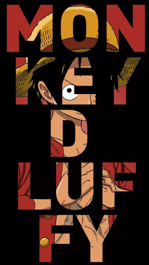 Телефонные обои One Piece с Люффи и текстовым артом