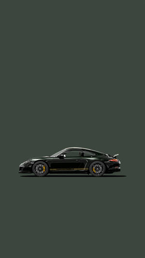 Темно-зеленый Porsche 911 арт — Зеленая эстетика гиф Обои