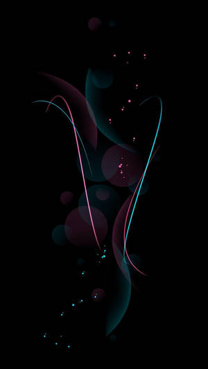 Темный Android с боке и линиями