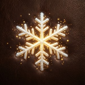 Смайлик снежинки с золотым сиянием на темно-коричневом фоне. — Tecno Phantom Обои