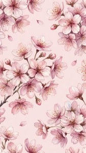 Нежные эстетичные обои с акварельной сакурой на розовом фоне. — Мягкая эстетика гиф Обои