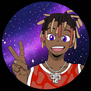 Фон Juice Wrld в аниме-стиле с галактикой — Аниме эстетика гиф Обои