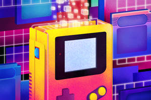 Обои с футуристическим искусством Game Boy Color