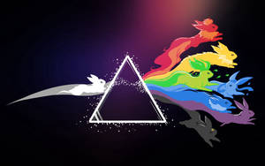 Обои с покемонами Иви в стиле радуги Pink Floyd