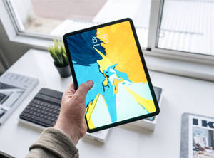 Человек, держащий Apple iPad Pro
