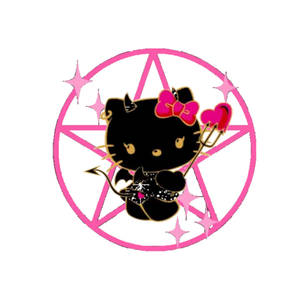 Обои с черной Hello Kitty Хэллоуин звезда символ — Hello Kitty Хэллоуин Обои
