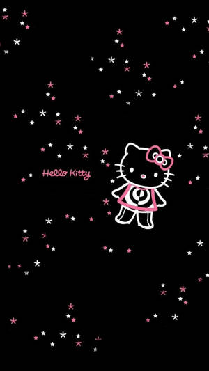 Черная Hello Kitty со звездами — Кот нуар Обои