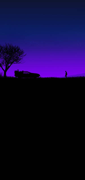 Black And Purple Aesthetic Scene — iPhone Air Обои