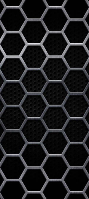 Обои с черным iPhone и шестиугольной сеткой — Pixel 10 Обои
