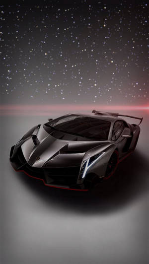 Черный Lamborghini iPhone под звездным небом — Крутые машины гиф Обои