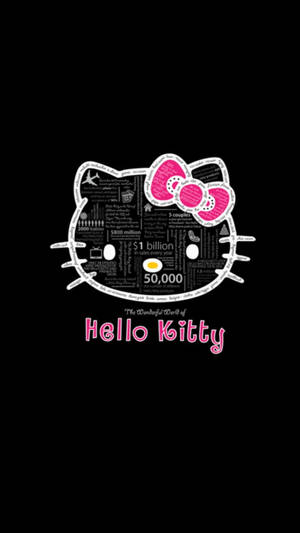 Черный мир Hello Kitty — Хелло китти гиф Обои