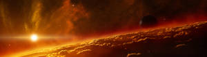Обои с широкоэкранной сценой солнца в открытом космосе. — 2560x1440 Обои