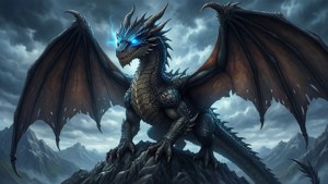 Крутые аниме обои с драконом на горе. — Крутая аниме гифка Обои