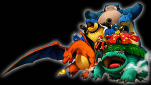 Bulbasaur, Charmander, Squirtle, Эш, Pikachu и эволюция покемонов-динозавров.