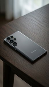 S24 Ultra на темном деревянном столе с мягким ambient-освещением для стильных обоев. — iPhone 6 Обои
