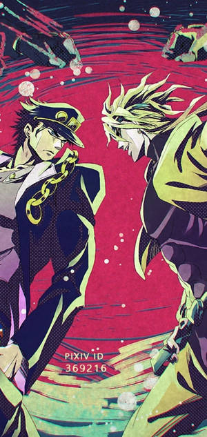 JoJo's Bizarre Adventure Джотаро Куджо против Дио Брандо обои — iPhone 11 Pro Max Обои