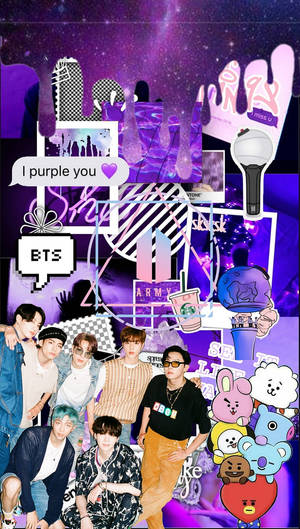 Эстетика BTS BT21 Фиолетовый — Bts эстетика Обои