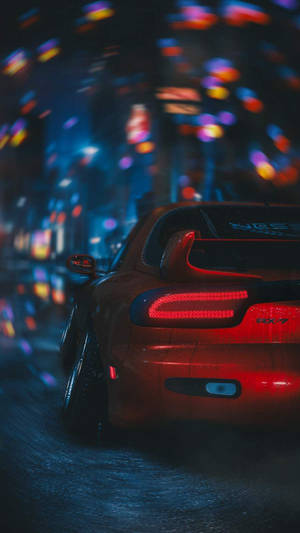 Эстетика JDM машин с разноцветными огнями