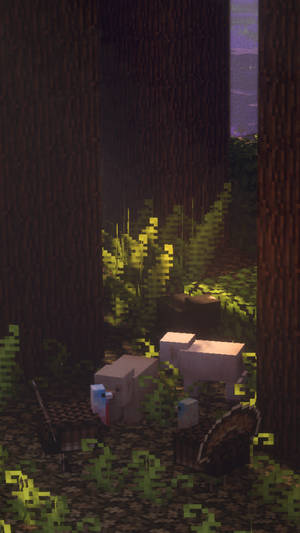 Эстетичный Скрытый Темный Лес Minecraft — Темный лес гиф Обои